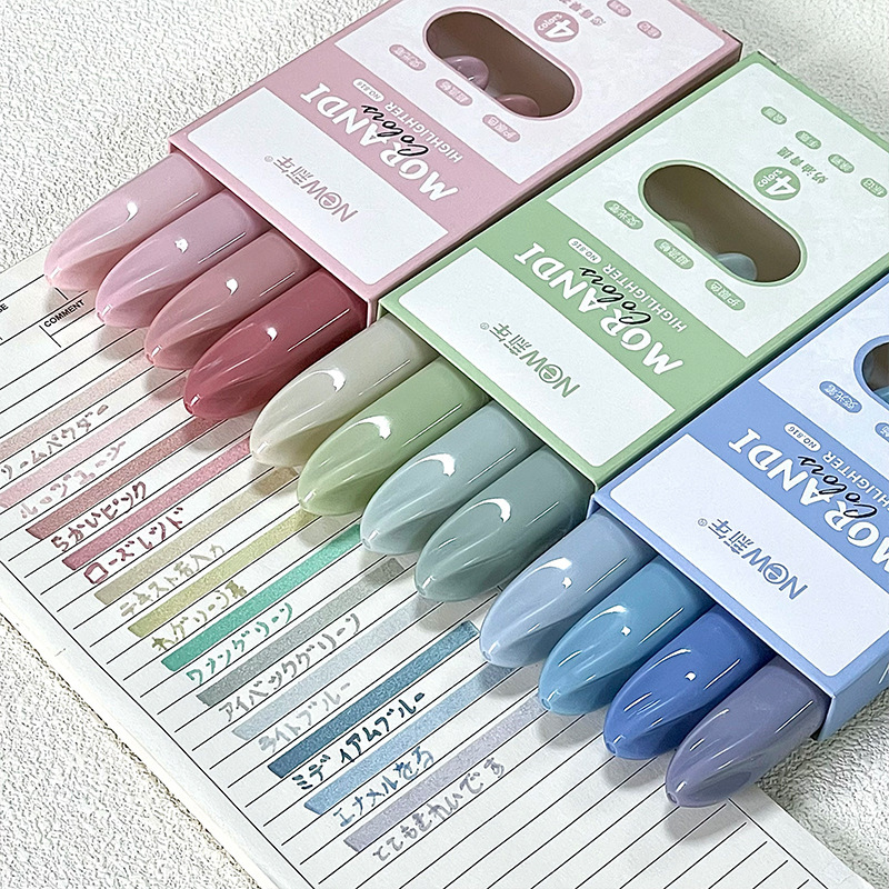 4Pcs Morandi Gradient Dual Tip - đánh giá và giá Pastel Highlighter Set Double Ended