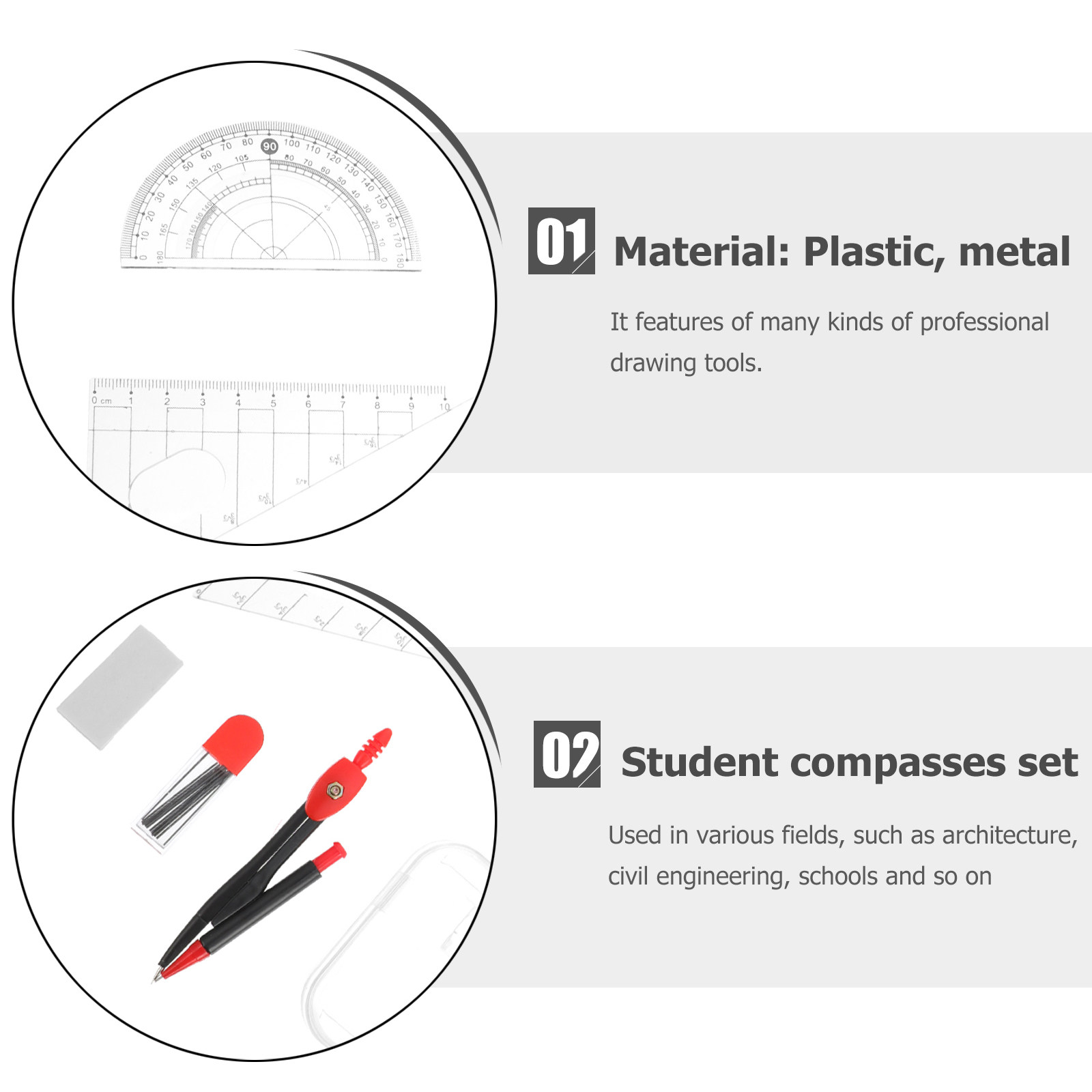 1Set Professional Metal Compas - đánh giá và giá Math Geometry Set With Compass